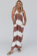 Load image into Gallery viewer, Maxi Dress | White Striped Tie Dye Dress
