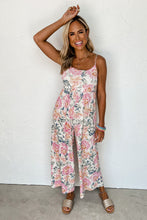 Load image into Gallery viewer, White Floral Spaghetti Straps Wide Leg Jumpsuit | Bottoms/Jumpsuits &amp; Rompers
