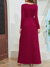 Load image into Gallery viewer, Maxi Dress | Pocketed V-Neck Long Sleeve Dress
