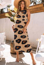 Load image into Gallery viewer, Maxi Dress | Leopard Split Open Back Sleeveless Dress
