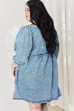 Load image into Gallery viewer, Denim Babydoll Dress | Oversized Mini Dress
