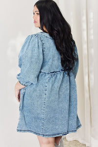 Denim Babydoll Dress | Oversized Mini Dress