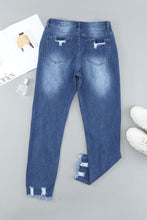 Load image into Gallery viewer, Light Blue Distressed Boyfriend Denim Pants
