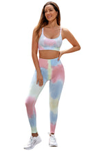 Load image into Gallery viewer, Sky Blue 2pcs Tie Dye Yoga Bra and High Waist Leggings Set | Activewear/Activewear Sets
