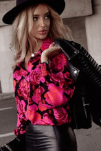 Load image into Gallery viewer, Rose Floral Shirred Cuffs Long Sleeve Shirt | Tops/Blouses &amp; Shirts
