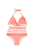 Load image into Gallery viewer, Pink Mesh Insert High waisted swimsuits | Swimwear/High Waisted Swimsuit
