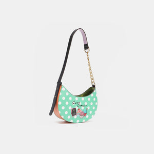 Vegan Leather Polka Dot Shoulder Bag