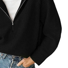 Load image into Gallery viewer, HaIf Zip Long Sleeve Knit Top
