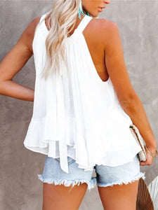 Summer Tank | Full Size Ruched Round Neck Tank