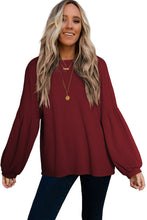 Load image into Gallery viewer, Faux Knit Jacquard Puffy Long Sleeve Top | Tops/Long Sleeve Tops
