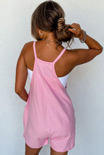 Load image into Gallery viewer, Pink Sleeveless Pocketed V Neck Jersey Romper | Bottoms/Jumpsuits &amp; Rompers
