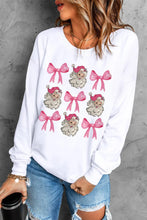 Load image into Gallery viewer, Santa &amp; Bow Long Sleeve Sweatshirt
