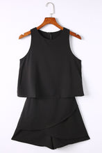 Load image into Gallery viewer, Black O Neck Ruffle Romper
