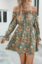 Load image into Gallery viewer, Off Shoulder Dress | Floral Off-Shoulder Flounce Sleeve
