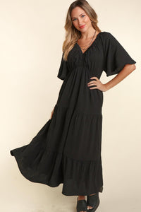 Babydoll Dress | Tiered Maxi Dress with Side Pocket