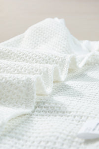 Scoop Neck Tank Top | White Waffle Knit Vest