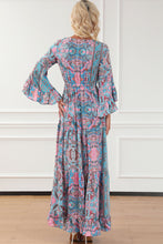 Load image into Gallery viewer, Paisley Printed Ruffle Trim Elegant Maxi Dress | Dresses/Maxi Dresses
