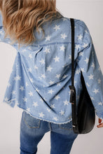 Load image into Gallery viewer, Star Button Up Long Sleeve Denim Jacket
