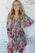 Load image into Gallery viewer, Boho Paisley Print Ruffle Hem Dress | Dresses/Mini Dresses
