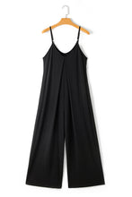 Load image into Gallery viewer, Black Adjustable Knotted Spaghetti Straps Wide Leg Jumpsuit | Bottoms/Jumpsuits &amp; Rompers
