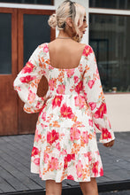 Load image into Gallery viewer, Fiery Red Smocked Tiered Floral Dress | Dresses/Floral Dresses
