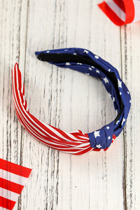 Multicolor American Flag Bow Knot Wide Headband | Accessories/Headwear