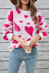 Angel Wings Heart Contrast Sweater