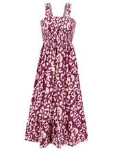 Load image into Gallery viewer, Womens Dress | Smocked Printed Square Neck Sleeveless Dress | Dress
