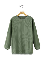 Load image into Gallery viewer, Womens Sweatshirt | Green Ribbed Oversized
