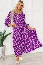 Load image into Gallery viewer, Maxi Dress | Purple Bohemian Puff Sleeve Dress
