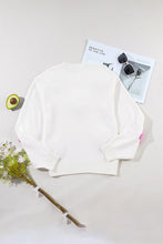 Load image into Gallery viewer, Crochet Flower Sweater | Round Neck Long Sleeve Sweater
