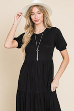 Load image into Gallery viewer, Simple Black Tiered Maxi Dress
