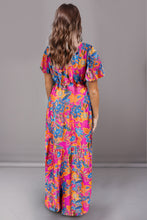 Load image into Gallery viewer, Womens Maxi Dress | Printed Surplice Short Sleeve Maxi Dress | Dresses
