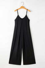 Load image into Gallery viewer, Black Adjustable Knotted Spaghetti Straps Wide Leg Jumpsuit | Bottoms/Jumpsuits &amp; Rompers
