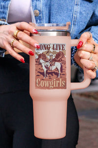 Double Insulated Cup | Pink Western Cowgirls Graphic Stainless