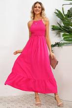 Load image into Gallery viewer, Pink Midi Dress | Smocked Crisscross Spaghetti Strap Dress
