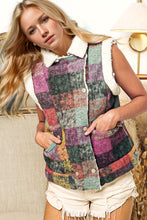 Load image into Gallery viewer, Double Take Full Size Snap Down Plaid Vest Coat with Pockets
