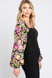 Womens Floral Blouse | ODDI Full Size Floral Balloon Sleeve Blouse | Tops/Blouses & Shirts