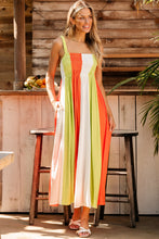 Load image into Gallery viewer, Maxi Dress | Green Color Block High Waist Fit and Flare Dress
