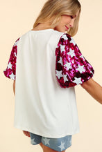 Load image into Gallery viewer, Bubble Sleeve | Star Sequin Short Sleeve Top
