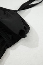 Load image into Gallery viewer, Black Striped Mesh Knotted Hem Tankini Swimsuit | Swimwear/Tankinis
