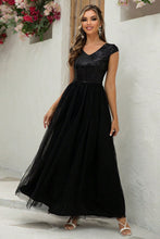 Load image into Gallery viewer, Formal Gown | Sequin V-Neck Mesh Maxi Dress
