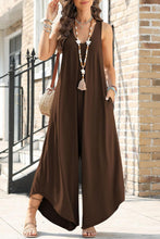 Load image into Gallery viewer, Womens Jumpsuit-Pocketed Scoop Neck Wide Leg Jumpsuit
