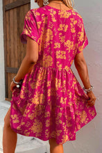 Load image into Gallery viewer, Rose Floral Print Batwing Sleeve Smock Dress | Dresses/Floral Dresses
