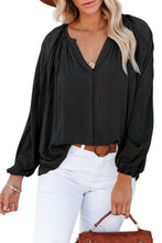 Load image into Gallery viewer, Black Split V Neck Dolman Top | Tops/Blouses &amp; Shirts
