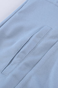 Cotton Pocketed Half Zip Pullover Sky Blue Sweatshirt | Tops/Sweatshirts & Hoodies