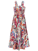 Load image into Gallery viewer, Womens Dress | Smocked Printed Square Neck Sleeveless Dress | Dress
