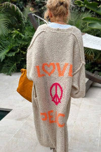 Peace & Love Colorful Cardigan -On Sale!!