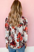 Load image into Gallery viewer, Fiery Red Retro Floral Long Sleeve Blouse | Tops/Blouses &amp; Shirts
