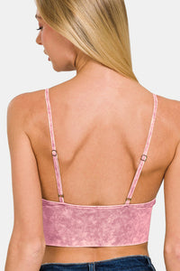 Womens Bralette | Pink Zenana Washed Ribbed Bra Padded Cami | bralette